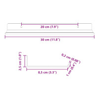 Produktbild för Flytande hylla Väggmonterad 2 pcs Rosa 30 x 9 x 2,5 cm Stål