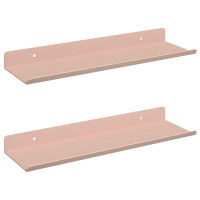 Produktbild för Flytande hylla Väggmonterad 2 pcs Rosa 30 x 9 x 2,5 cm Stål