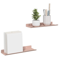 Produktbild för Flytande hylla Väggmonterad 2 pcs Rosa 30 x 9 x 2,5 cm Stål