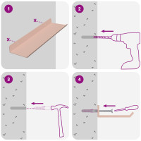 Produktbild för Flytande hylla Väggmonterad 2 pcs Rosa 30 x 9 x 2,5 cm Stål