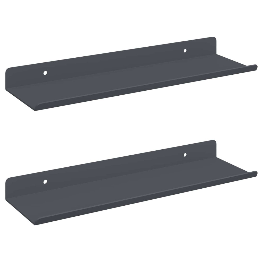 Produktbild för Flytande hylla Väggmonterad 2 pcs Antracit 30 x 9 x 2,5 cm Stål