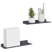 Produktbild för Flytande hylla Väggmonterad 2 pcs Antracit 30 x 9 x 2,5 cm Stål