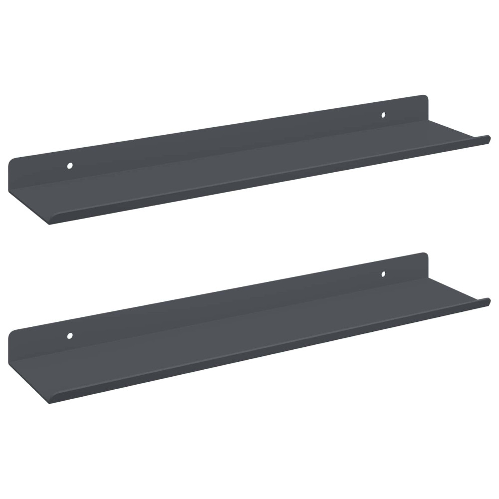 Produktbild för Flytande hylla 2 pcs Antracit 40 x 8,5 x 2,5 cm Stål
