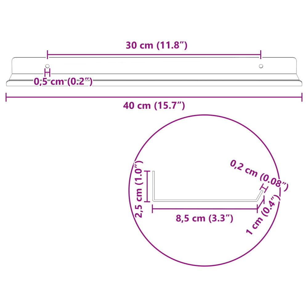 Produktbild för Flytande hylla 2 pcs Olivgrön 40 x 8,5 x 2,5 cm Stål