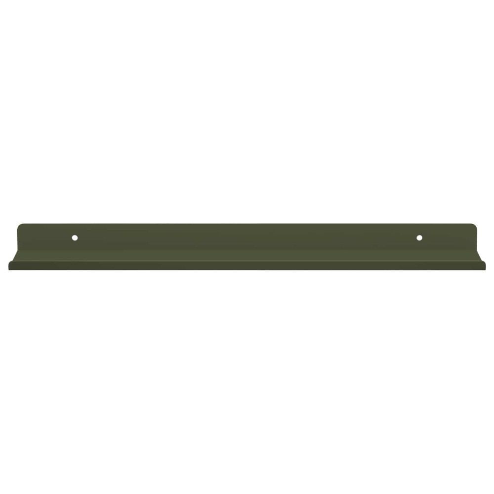 Produktbild för Flytande hylla 2 pcs Olivgrön 40 x 8,5 x 2,5 cm Stål
