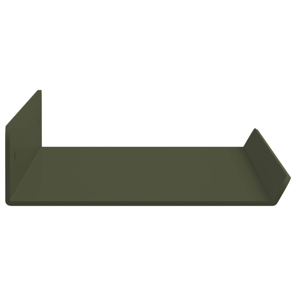 Produktbild för Flytande hylla 2 pcs Olivgrön 40 x 8,5 x 2,5 cm Stål
