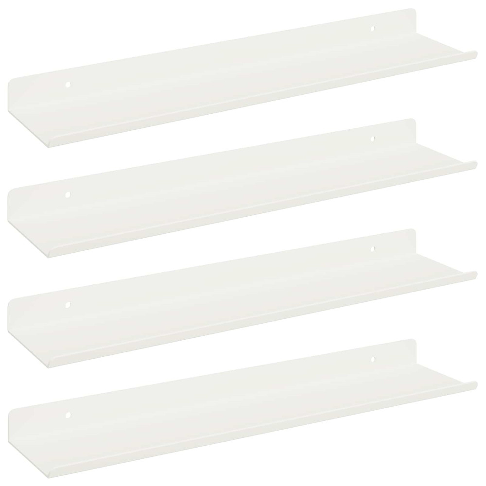 Produktbild för Flytande hylla Väggmonterad 4 pcs Vit 40 x 8,5 x 2,5 cm Stål