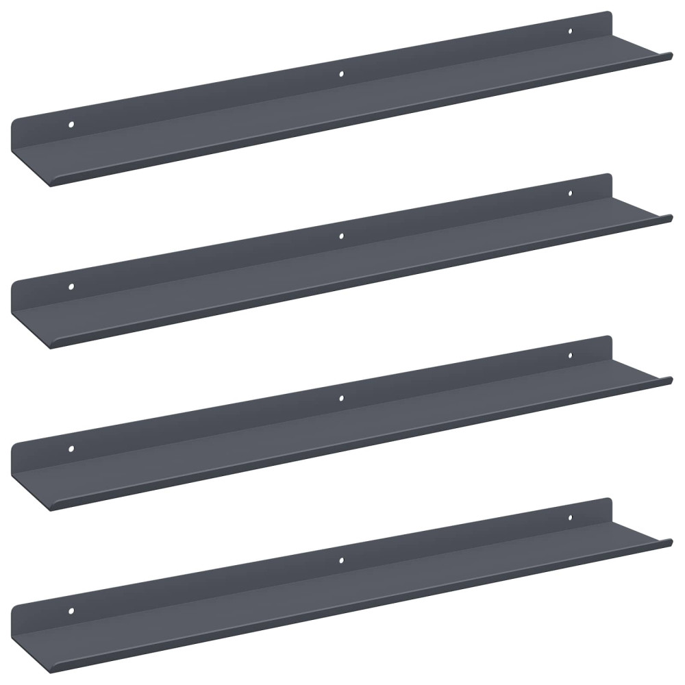 Produktbild för Flytande hylla 4 pcs Antracit 60 x 8,5 x 2,5 cm Stål