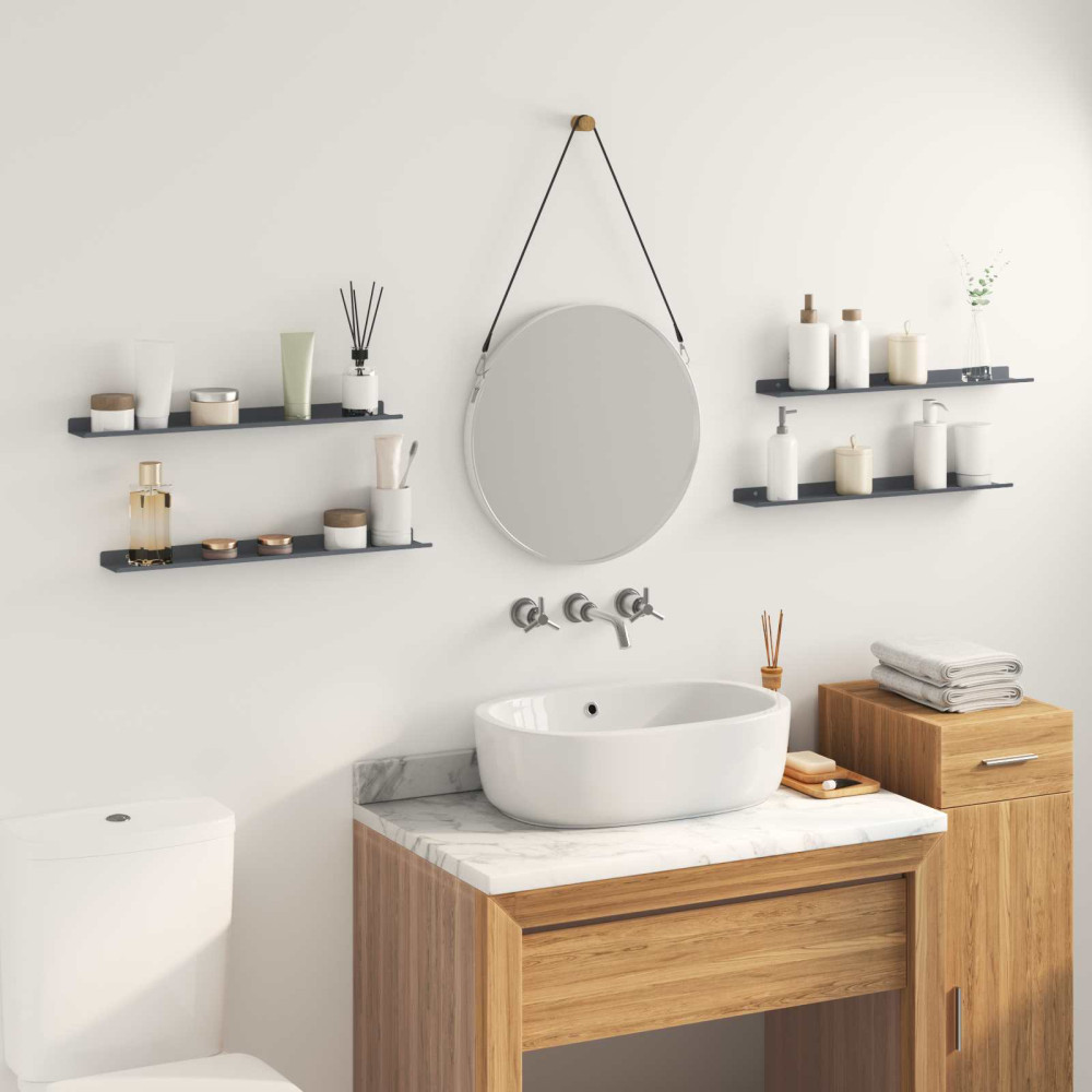Produktbild för Flytande hylla 4 pcs Antracit 60 x 8,5 x 2,5 cm Stål