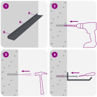 Produktbild för Flytande hylla 4 pcs Antracit 60 x 8,5 x 2,5 cm Stål