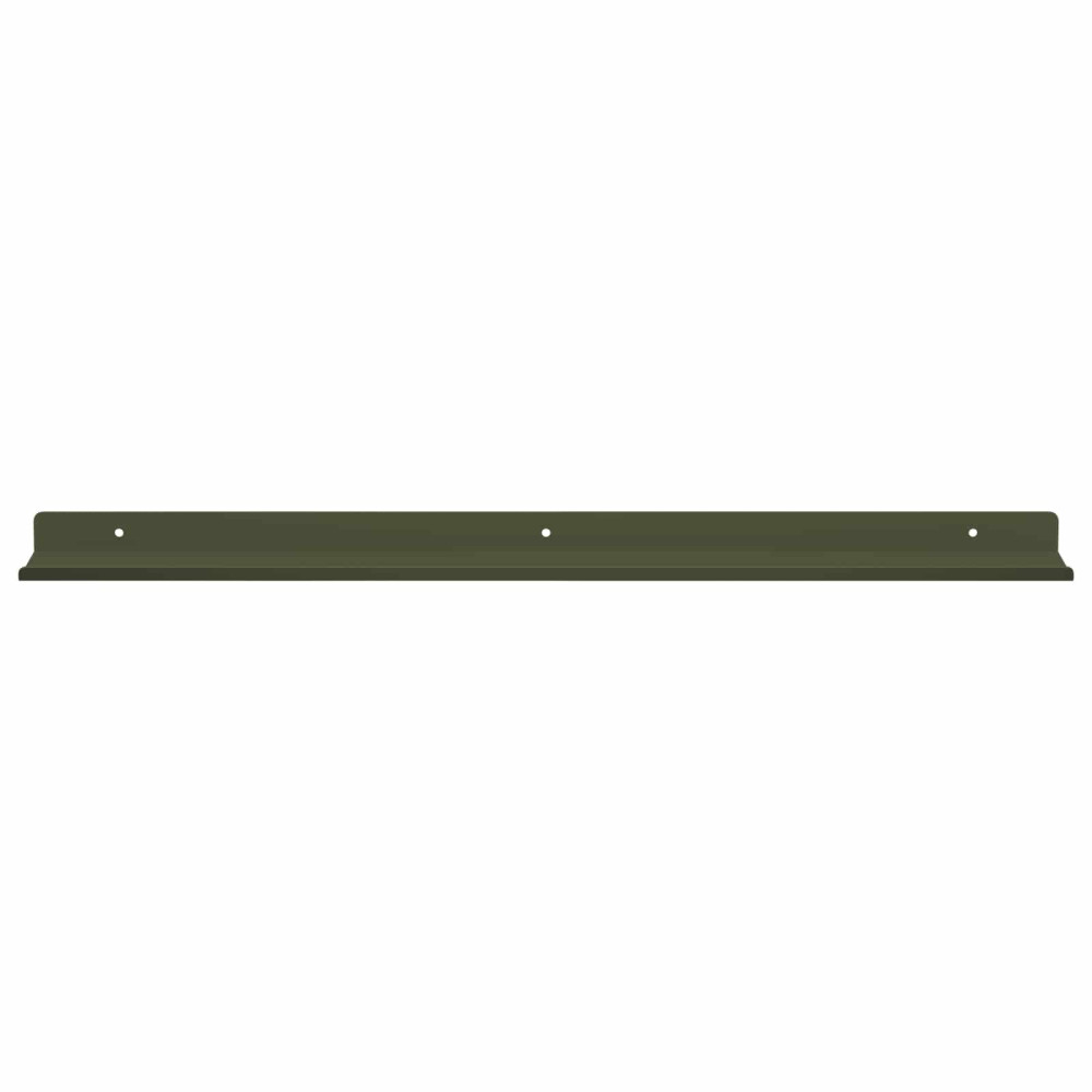 Produktbild för Flytande hylla 2 pcs Olivgrön 60 x 8,5 x 2,5 cm Stål