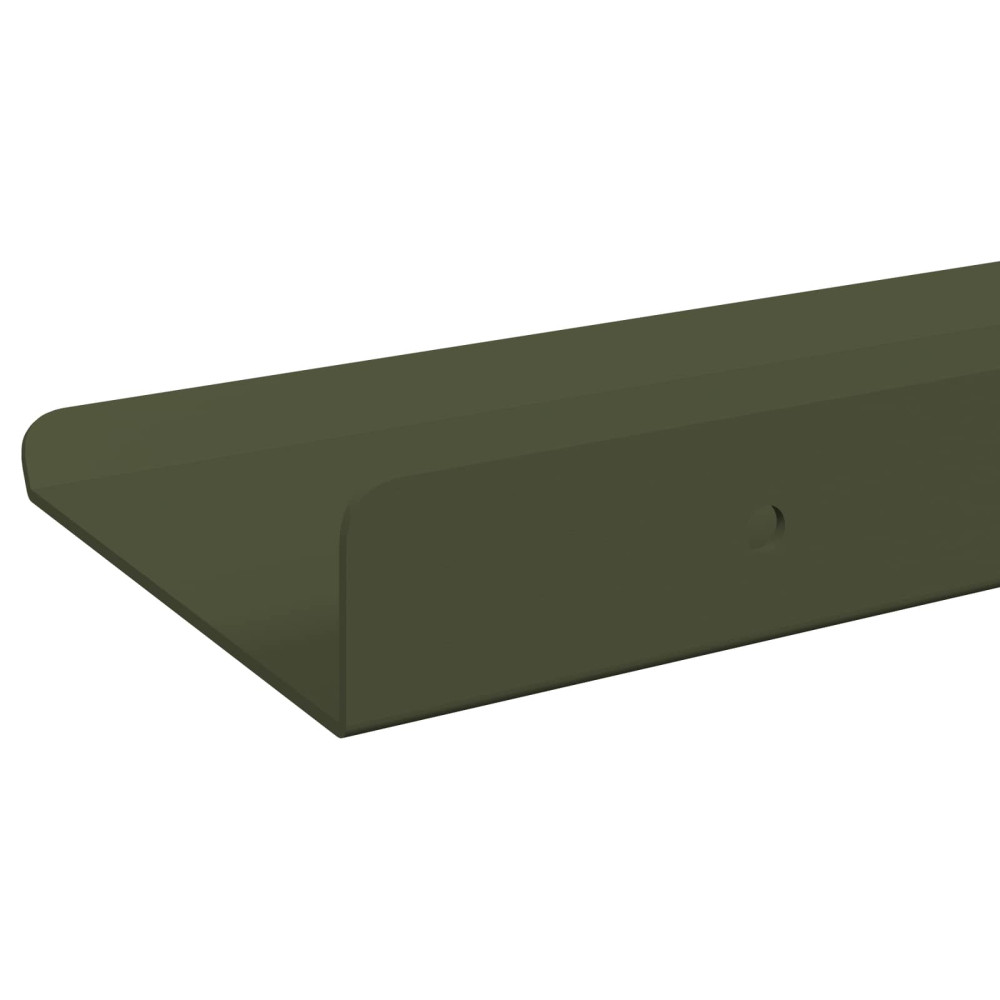 Produktbild för Flytande hylla 2 pcs Olivgrön 60 x 8,5 x 2,5 cm Stål