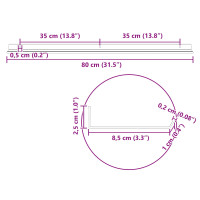Produktbild för Flytande hylla Väggmonterad 4 pcs Rosa 80 x 9 x 2,5 cm Stål