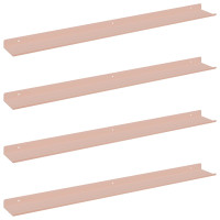 Produktbild för Flytande hylla Väggmonterad 4 pcs Rosa 80 x 9 x 2,5 cm Stål