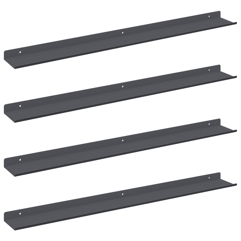 Produktbild för Flytande hylla Väggmonterad 4 pcs Antracit 80 x 9 x 2,5 cm Stål