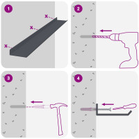 Produktbild för Flytande hylla Väggmonterad 4 pcs Antracit 80 x 9 x 2,5 cm Stål