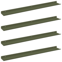 Produktbild för Flytande hylla Väggmonterad 4 pcs Olivgrön 80 x 9 x 2,5 cm Stål