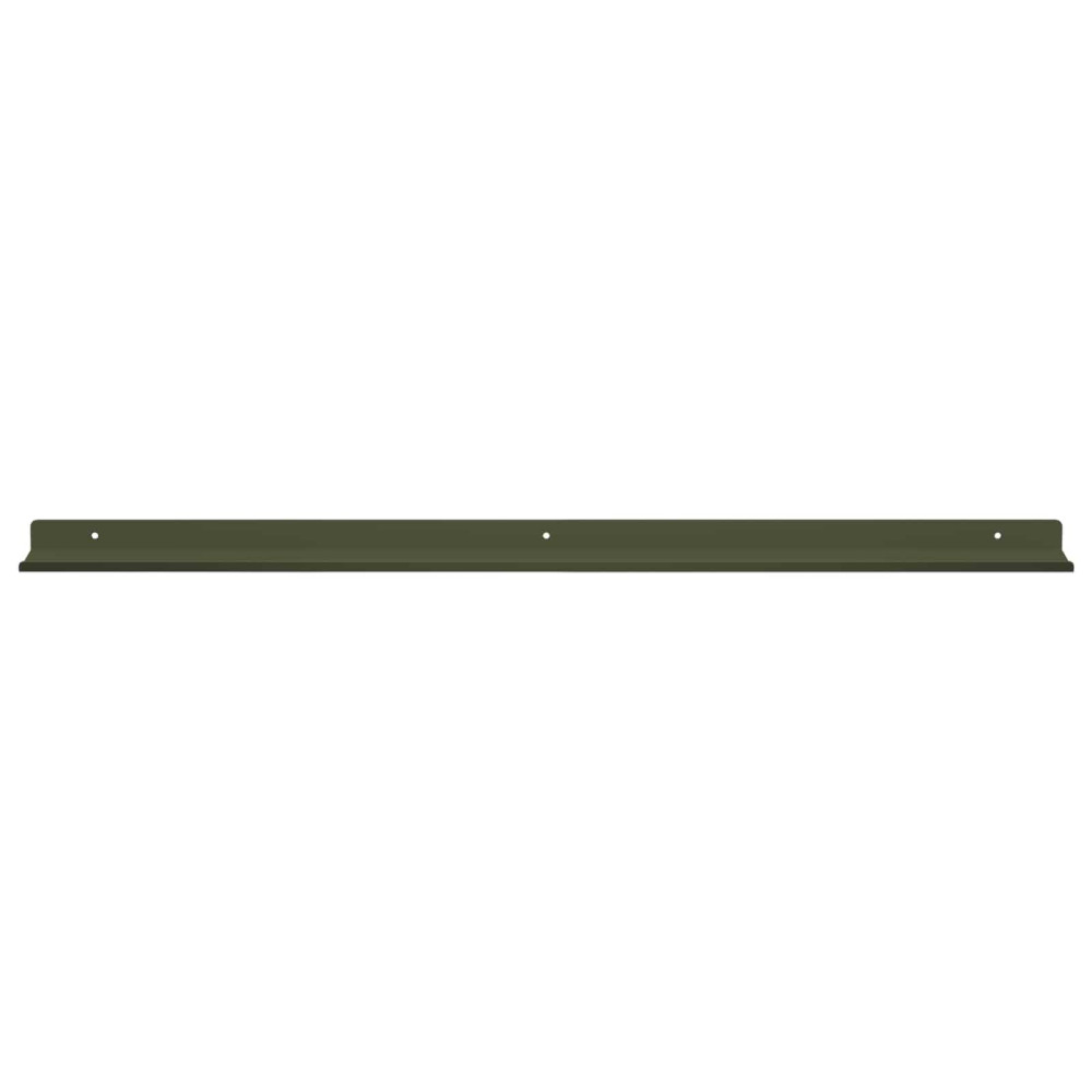 Produktbild för Flytande hylla Väggmonterad 4 pcs Olivgrön 80 x 9 x 2,5 cm Stål