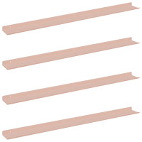 Produktbild för Flytande hylla Väggmonterad 4 pcs Rosa 100 x 9 x 2,5 cm Stål