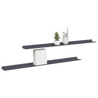 Produktbild för Flytande hylla 2 pcs Antracit 100 x 9 x 2,5 cm Stål