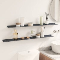 Produktbild för Flytande hylla 2 pcs Antracit 100 x 9 x 2,5 cm Stål