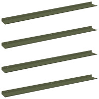 Produktbild för Flytande hylla 4 pcs Olivgrön 100 x 9 x 2,5 cm Stål