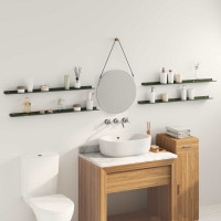 Produktbild för Flytande hylla 4 pcs Olivgrön 100 x 9 x 2,5 cm Stål
