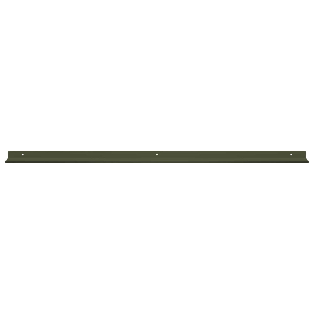 Produktbild för Flytande hylla 4 pcs Olivgrön 100 x 9 x 2,5 cm Stål