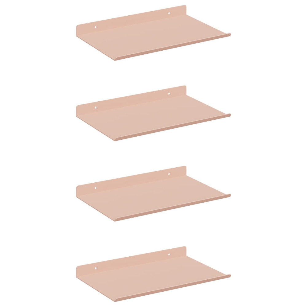 Produktbild för Flytande hylla Väggmonterad 4 pcs Rosa 30 x 18 x 2,5 cm Stål
