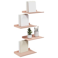Produktbild för Flytande hylla Väggmonterad 4 pcs Rosa 30 x 18 x 2,5 cm Stål