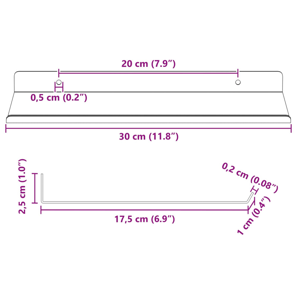 Produktbild för Flytande hylla 4 pcs Olivgrön 30 x 18 x 2,5 cm Stål
