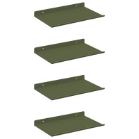 Produktbild för Flytande hylla 4 pcs Olivgrön 30 x 18 x 2,5 cm Stål