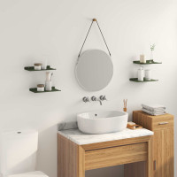 Produktbild för Flytande hylla 4 pcs Olivgrön 30 x 18 x 2,5 cm Stål
