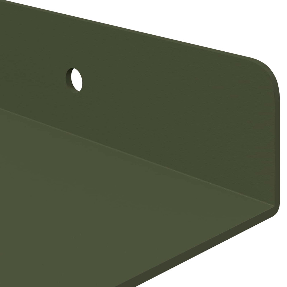 Produktbild för Flytande hylla 4 pcs Olivgrön 30 x 18 x 2,5 cm Stål