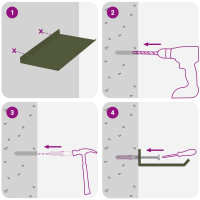 Produktbild för Flytande hylla 4 pcs Olivgrön 30 x 18 x 2,5 cm Stål