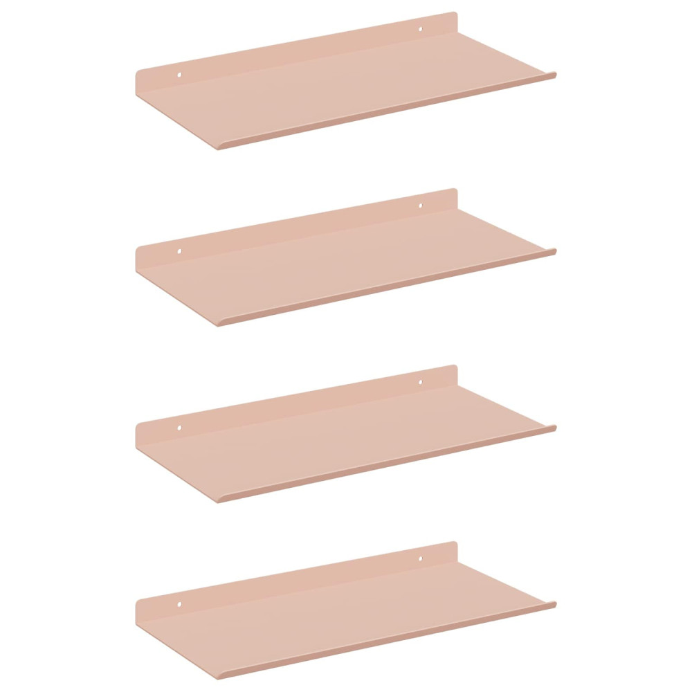 Produktbild för Flytande hylla Väggmonterad 4 pcs Rosa 40 x 18 x 2,5 cm Stål