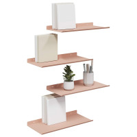 Produktbild för Flytande hylla Väggmonterad 4 pcs Rosa 40 x 18 x 2,5 cm Stål