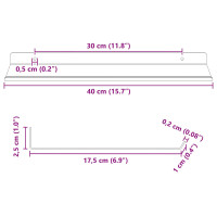 Produktbild för Flytande hylla 4 pcs Antracit 40 x 18 x 2,5 cm Stål