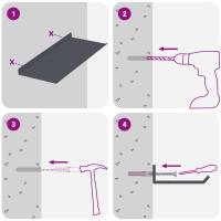 Produktbild för Flytande hylla 4 pcs Antracit 40 x 18 x 2,5 cm Stål