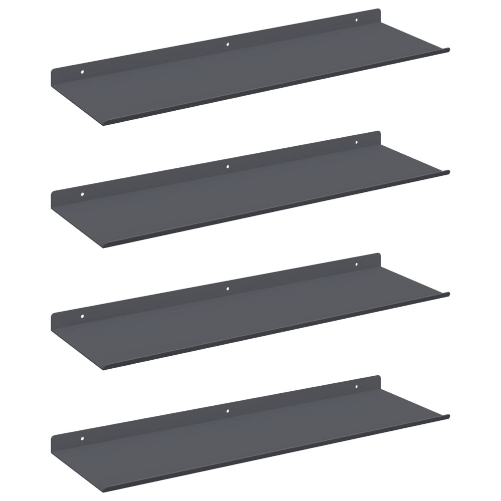 Produktbild för Flytande hylla 4 pcs Antracit 60 x 18 x 2,5 cm Stål