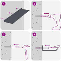 Produktbild för Flytande hylla 4 pcs Antracit 60 x 18 x 2,5 cm Stål