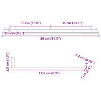 Produktbild för Flytande hylla 4 pcs Senapsgul 80 x 18 x 2,5 cm Stål
