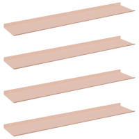 Produktbild för Flytande hylla Väggmonterad 4 pcs Rosa 100 x 18 x 2,5 cm Stål