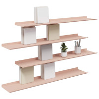 Produktbild för Flytande hylla Väggmonterad 4 pcs Rosa 100 x 18 x 2,5 cm Stål
