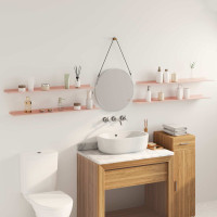 Produktbild för Flytande hylla Väggmonterad 4 pcs Rosa 100 x 18 x 2,5 cm Stål