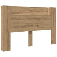 Produktbild för Huvudgavelsskåp med LED Artisan Ek 160 x 16,5 x 103,5 cm