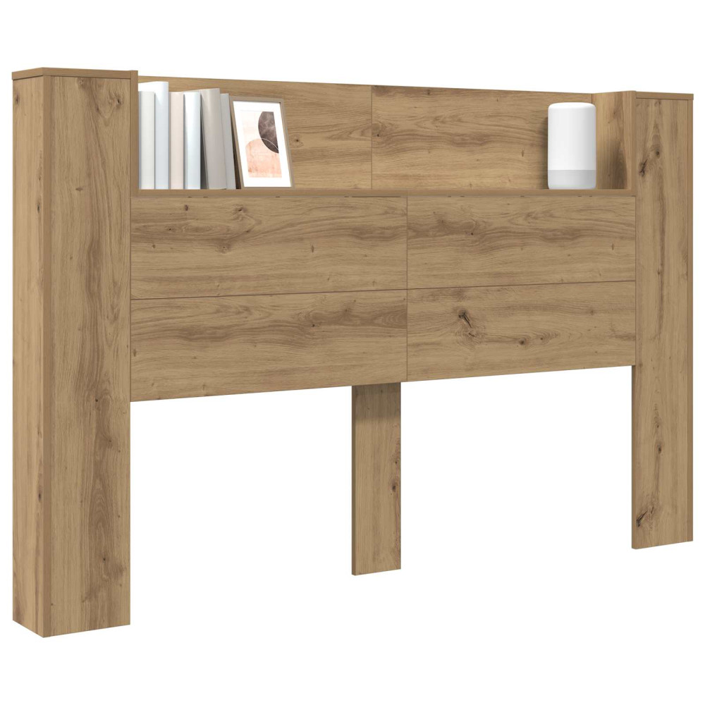 Produktbild för Huvudgavelsskåp med LED Artisan Ek 160 x 16,5 x 103,5 cm