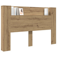 Produktbild för Huvudgavelsskåp med LED Artisan Ek 160 x 16,5 x 103,5 cm