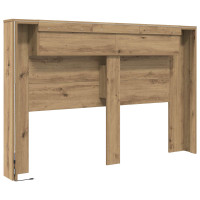 Produktbild för Huvudgavelsskåp med LED Artisan Ek 160 x 16,5 x 103,5 cm