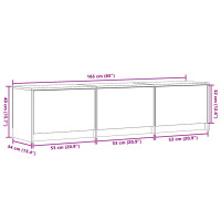 Produktbild för TV-skåp med led Betong 165 x 34 x 40 cm Konstruerat trä